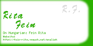 rita fein business card